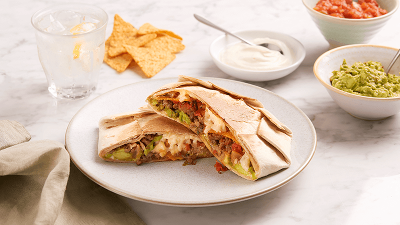 beef taco crunch with mayo & guacamole