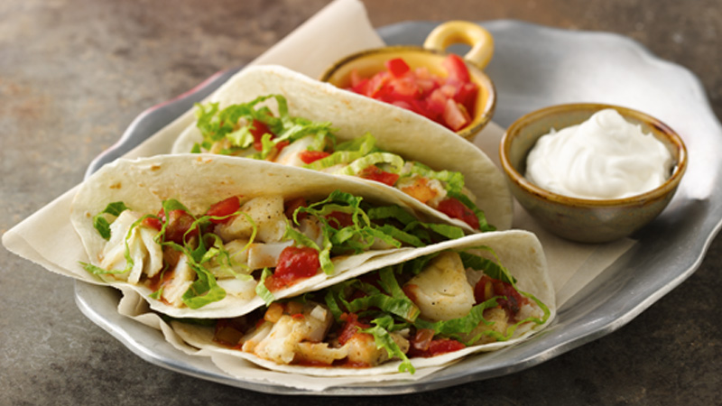 Fish Tacos with Spicy Salsa
